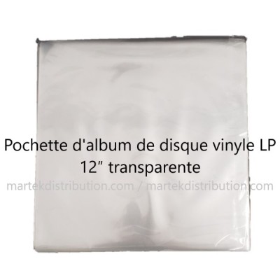 Pochettes d'album de disque vinyle LP 12″ transparente  (paquet de 100)